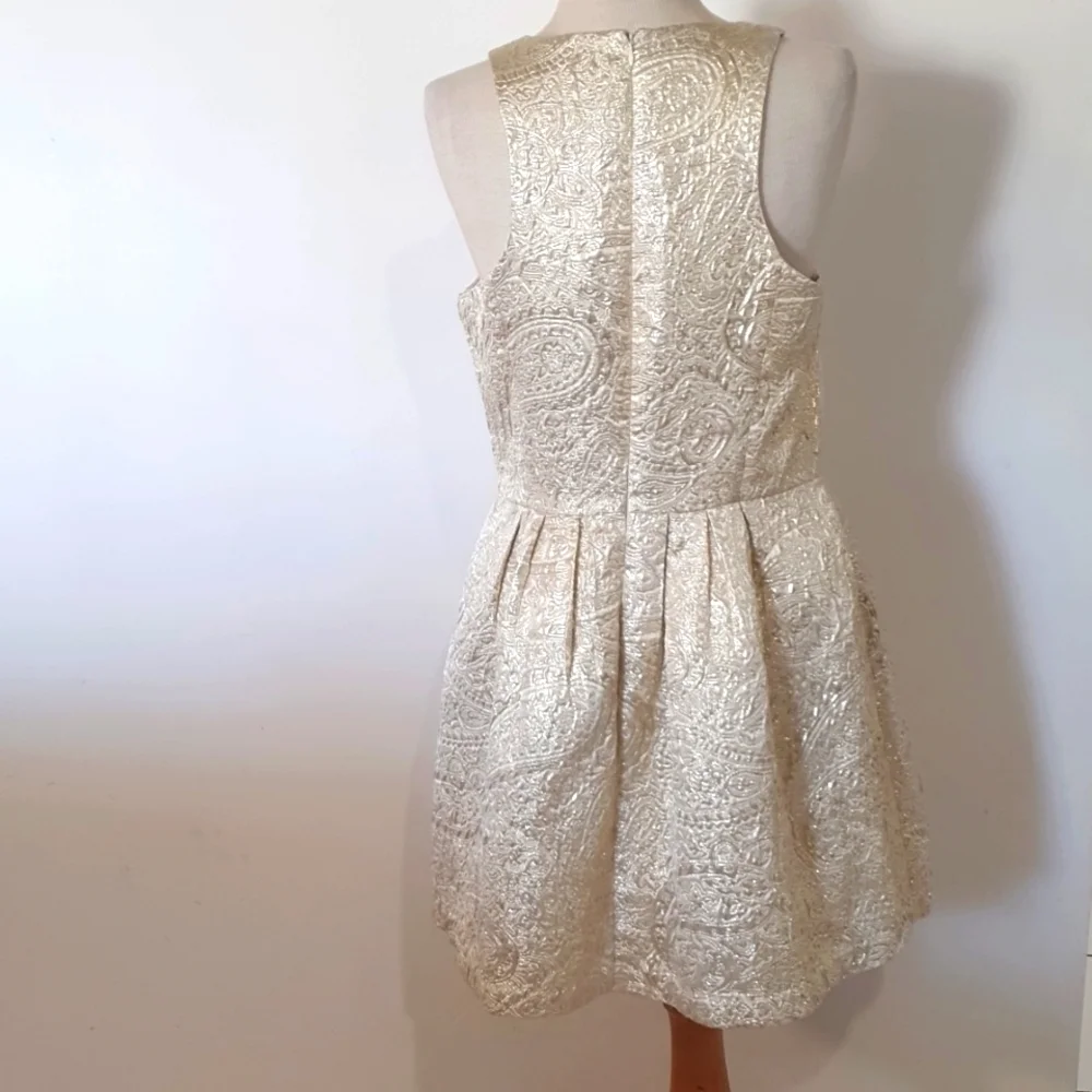Sportsgirl Size 16 Gold Sleeveless Dress - Picture 5 of 9